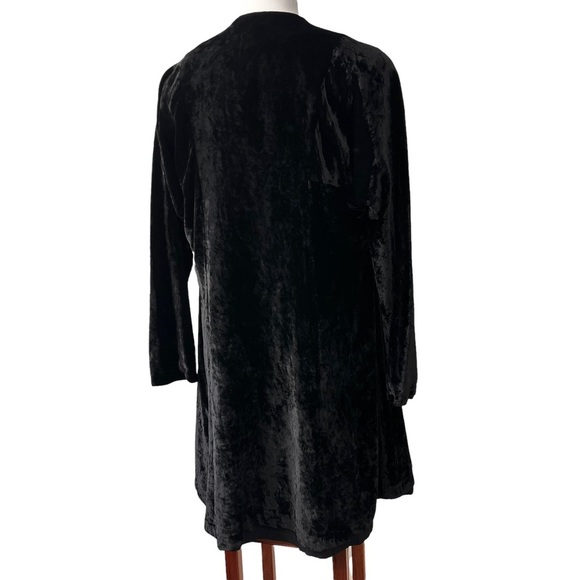 Eskandar BLACK Velvet Medium Weight Persian A-line Coat, Sz 4 - Picture 4 of 12